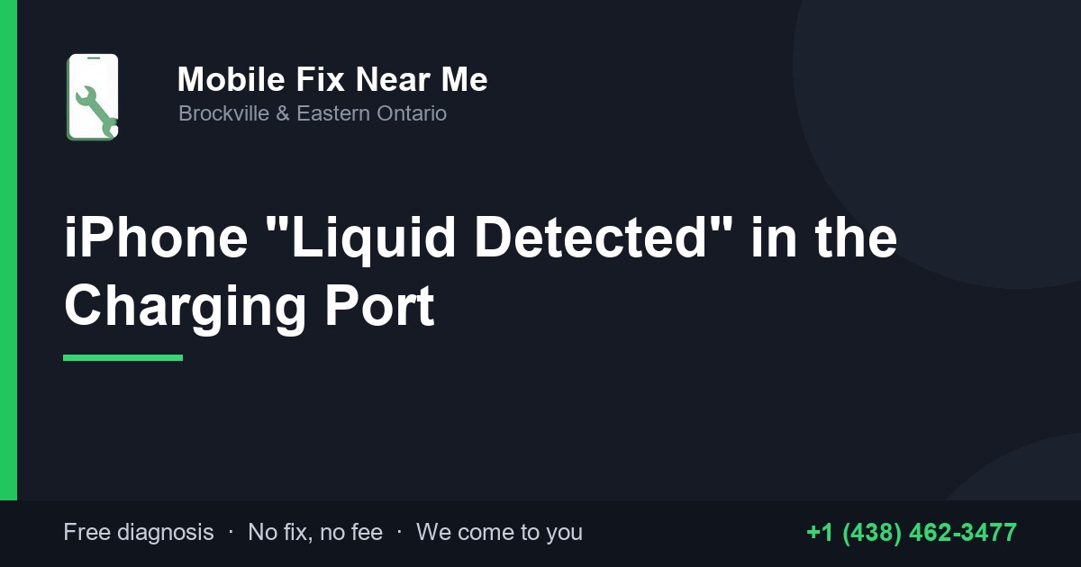 An iPhone showing the liquid detected in charging port alert